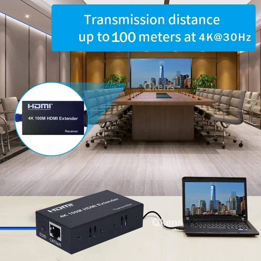 HDMI EXTENDER 100M 4K WITH LOOP OUT