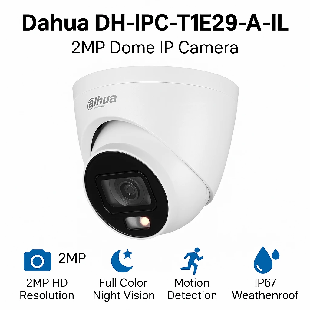 DAHUA T1E29-A-IL | 2MP DOME DUAL LIGHT CAMERA