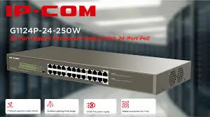 IP-COM G1124P-24-250W 24 PORT GIGA RACHMOUNT POE