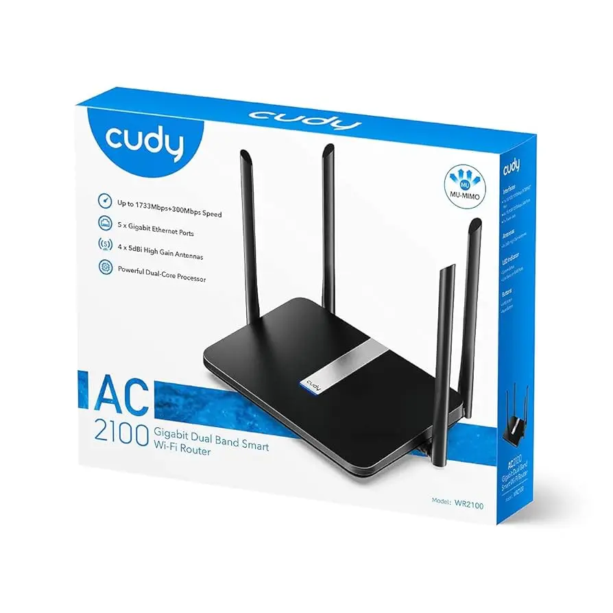 CUDY WR2100 WIFI ROUTER GIGABIT DUAL SMART BAND