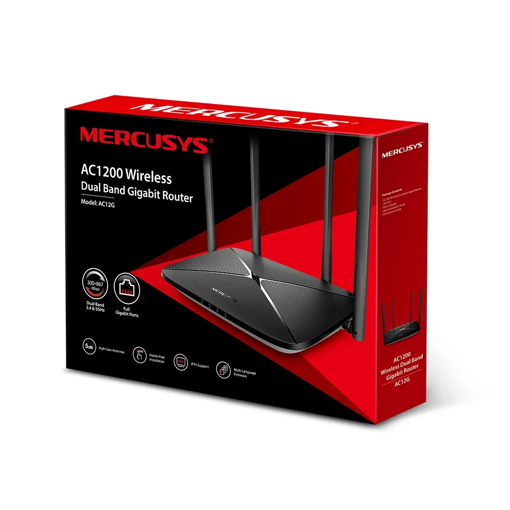 MERCUSYS AC12G | DUAL-BAND GIGABIT WIFI ROUTER