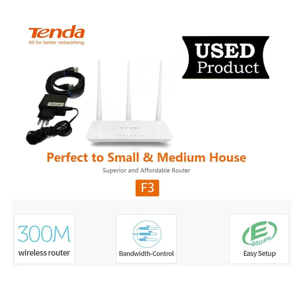 TENDA F3 | BRANDED ROUTER W/O ADAPTOR