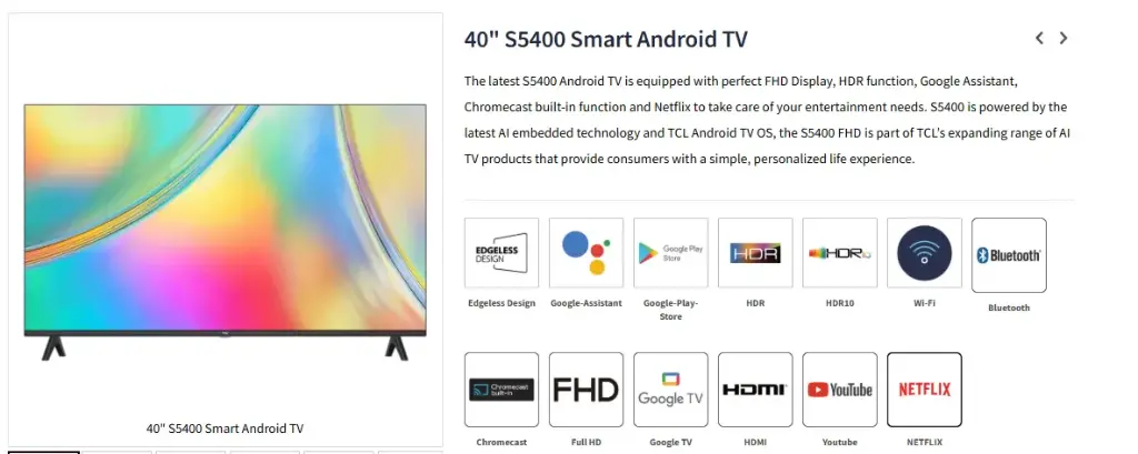 TCL 40S5400 40INCH