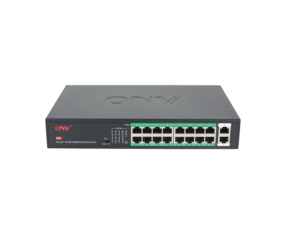 ONV H1016PLS | 16PORTS+UPLINKS GIGA POE SWITCH