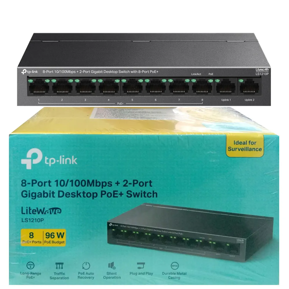 TP-LINK LS1210P | 8PORTS MEGA+2PORTS GIGABIT POE+ SWITCH