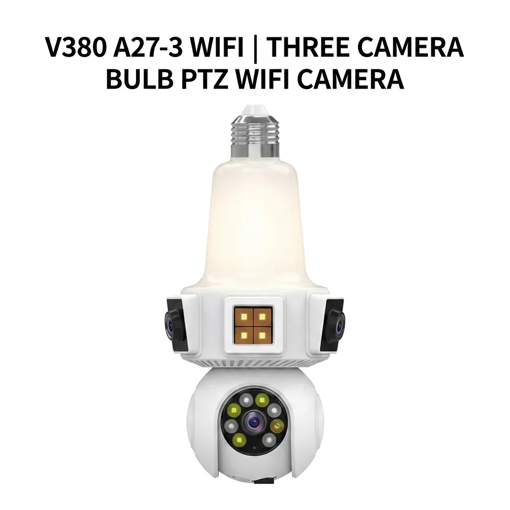 V380 A27-3 WIFI | THREE CAMERA BULB PTZ WIFI CAMERA 