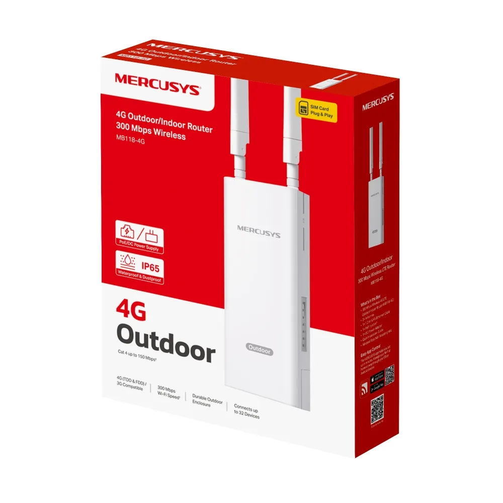 MERCUSYS MB118-4G | 4G-LTE OUTDOOR/INDOOR ROUTER WIRELESS