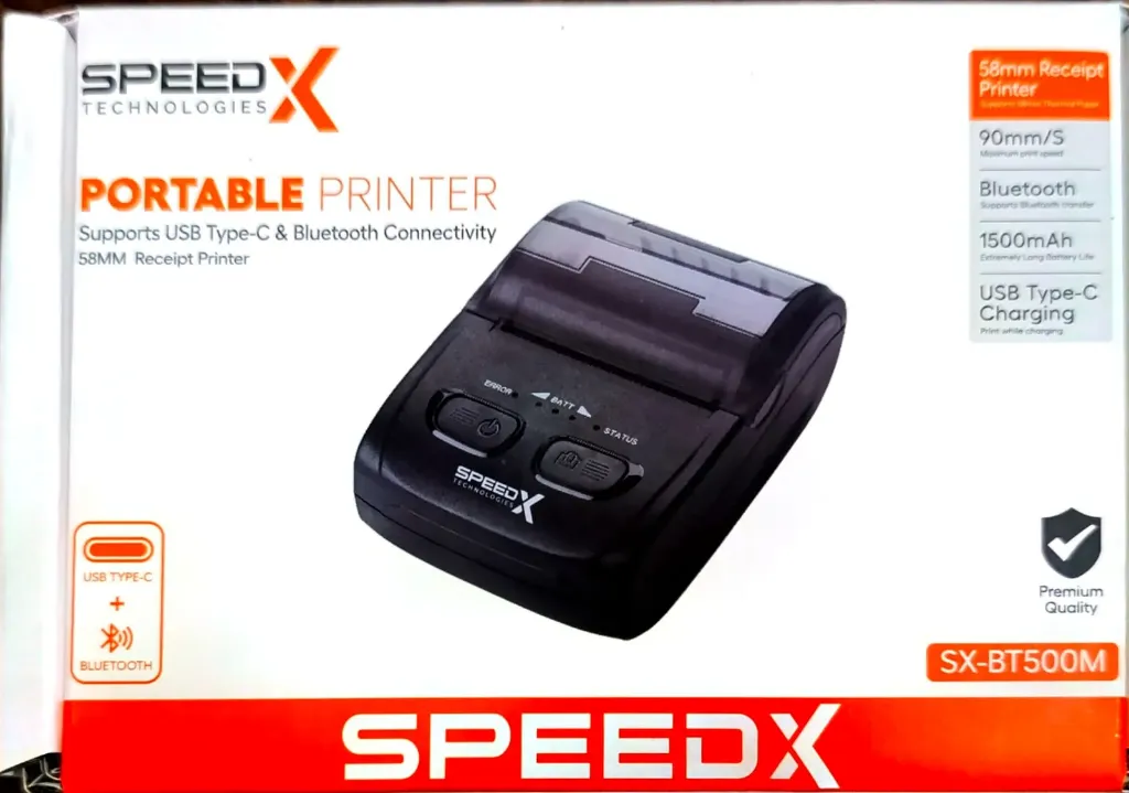 SPEED-X SX-BT600M | PORTABLE 80MM THERMAL RECEIPT PRINTER