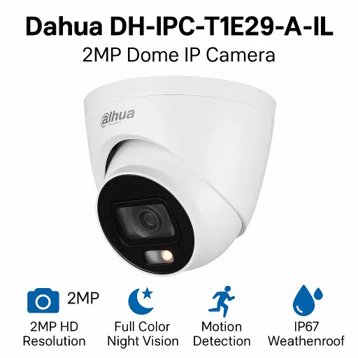 DAHUA T1E29-A-IL | 2MP DOME DUAL LIGHT CAMERA