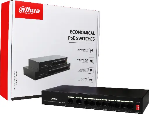 [DAHUA] DAHUA PFS3010-8ET-65 | 8POE, 2UPLINK, POE SWITCH