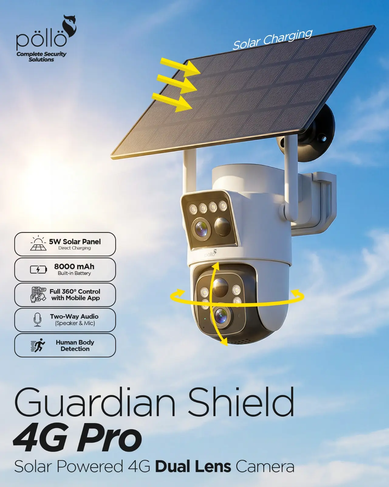 POLLO HS304-TB-DS-4G | 4MP SOLAR PT 4G CAMERA