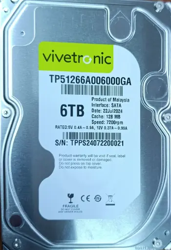 HDD 6TB | 6 MONTH 